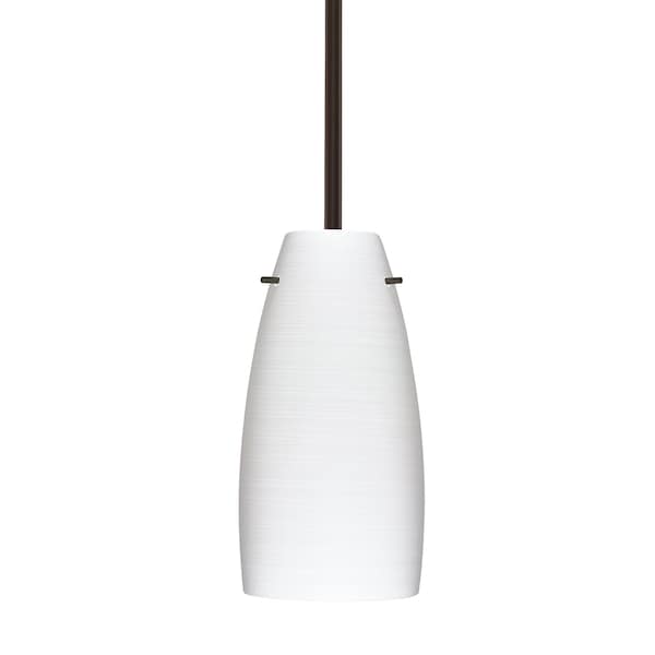 Besa Lighting Tao 10 Stem Pendant, Chalk, Bronze Finish, 1x100W Incandescent 1TT-1512KR-BR - main